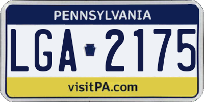 PA license plate LGA2175