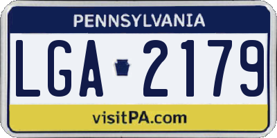 PA license plate LGA2179