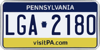 PA license plate LGA2180
