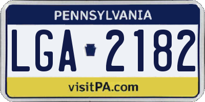 PA license plate LGA2182