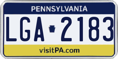 PA license plate LGA2183