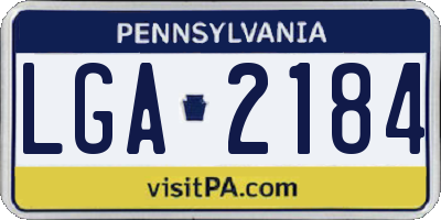 PA license plate LGA2184