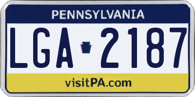 PA license plate LGA2187