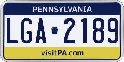 PA license plate LGA2189