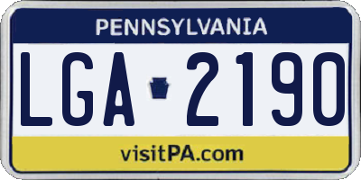 PA license plate LGA2190