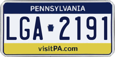 PA license plate LGA2191