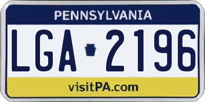 PA license plate LGA2196