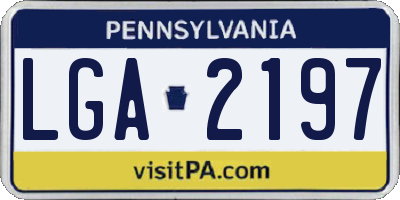PA license plate LGA2197