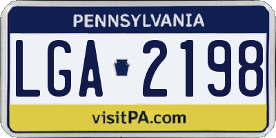 PA license plate LGA2198