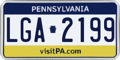 PA license plate LGA2199