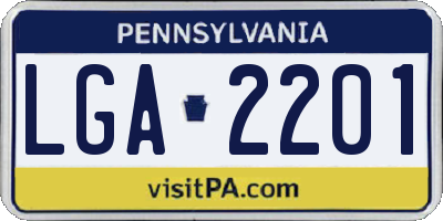 PA license plate LGA2201