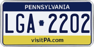 PA license plate LGA2202