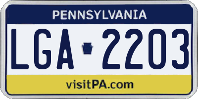 PA license plate LGA2203