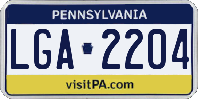 PA license plate LGA2204