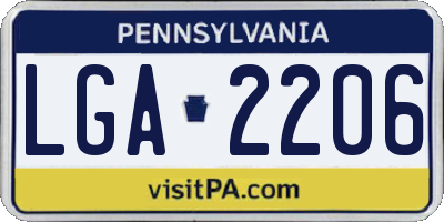 PA license plate LGA2206