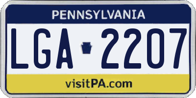 PA license plate LGA2207
