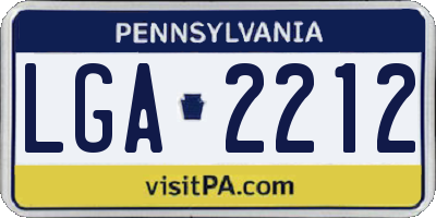 PA license plate LGA2212