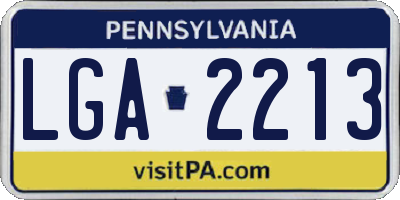 PA license plate LGA2213