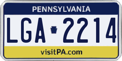PA license plate LGA2214