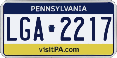 PA license plate LGA2217