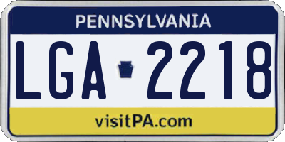 PA license plate LGA2218