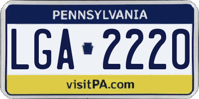 PA license plate LGA2220