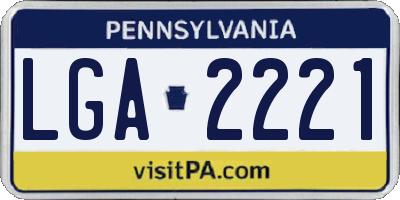 PA license plate LGA2221