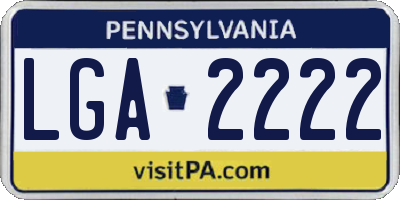 PA license plate LGA2222