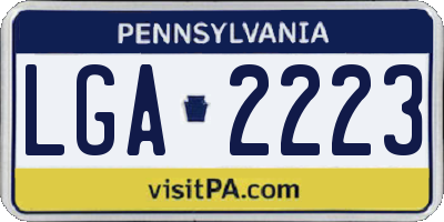 PA license plate LGA2223