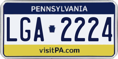 PA license plate LGA2224