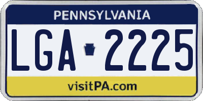 PA license plate LGA2225