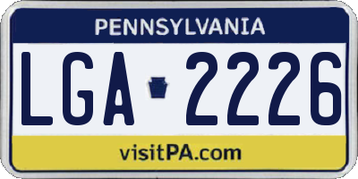 PA license plate LGA2226