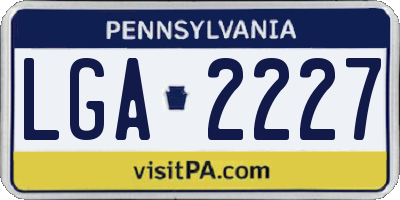 PA license plate LGA2227