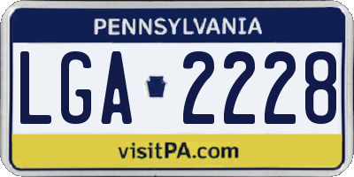 PA license plate LGA2228