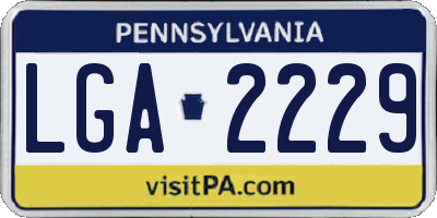 PA license plate LGA2229