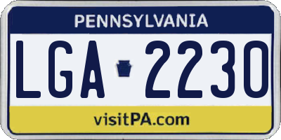 PA license plate LGA2230