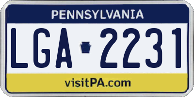 PA license plate LGA2231