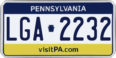 PA license plate LGA2232