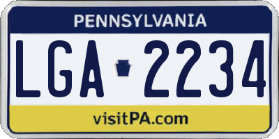 PA license plate LGA2234
