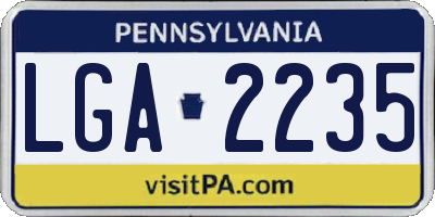 PA license plate LGA2235