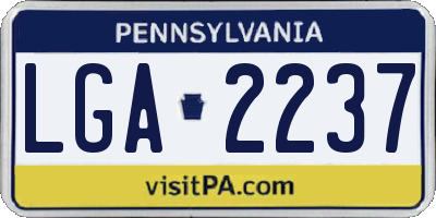PA license plate LGA2237