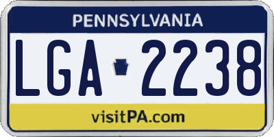 PA license plate LGA2238