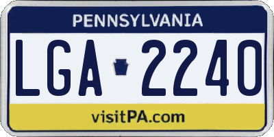 PA license plate LGA2240