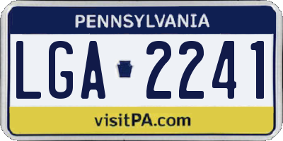 PA license plate LGA2241