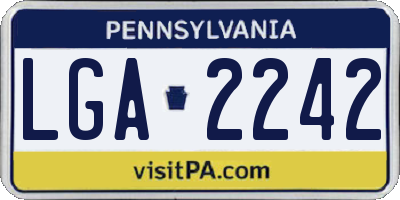 PA license plate LGA2242
