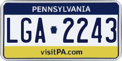 PA license plate LGA2243
