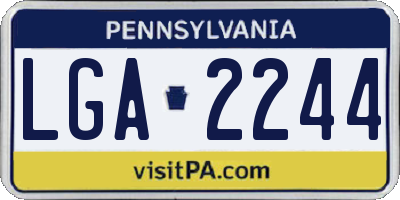 PA license plate LGA2244