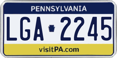 PA license plate LGA2245