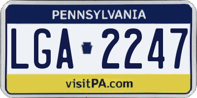 PA license plate LGA2247