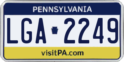 PA license plate LGA2249